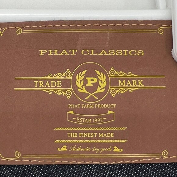 NWOT Phat Classic Men’s Navy Denim Jeans Size 38x34 (W38xL32) Straight Leg - Picture 8 of 10